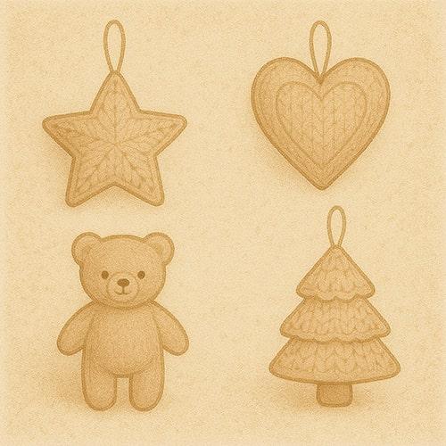 Иллюстрация услуги: Вязаные ёлочные игрушки — Вяжунчик