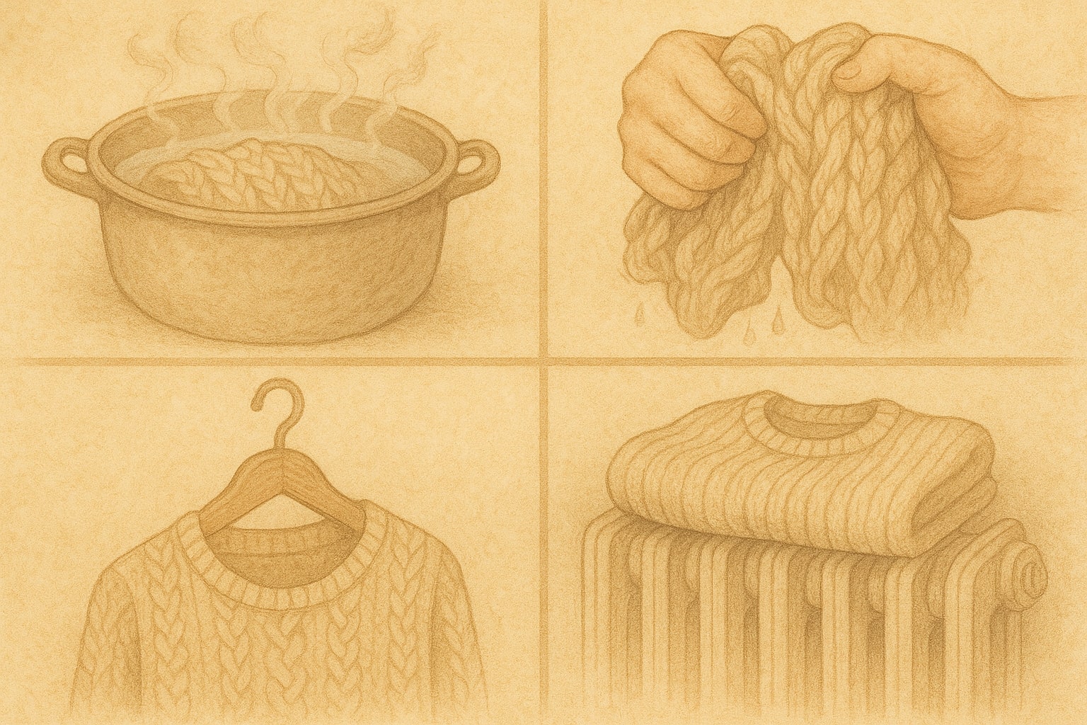 Иллюстрация: ошибки в уходе за вязаными вещами