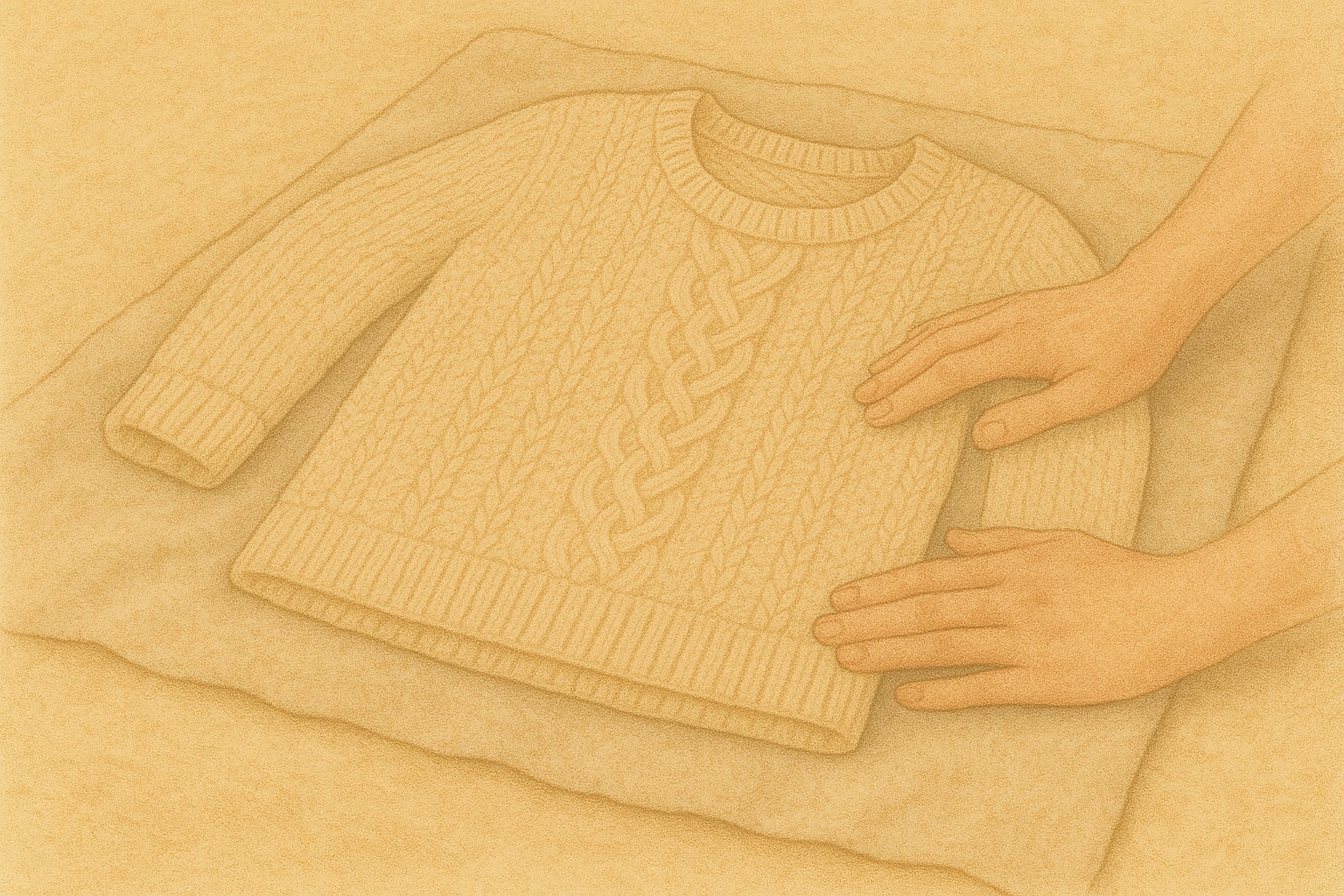 Иллюстрация: правильная сушка вязаных изделий